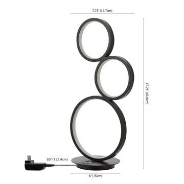 Juno 17.25" 3-Light Bohemian Coastal Iron Integrated LED Table Lamp - JONATHAN Y